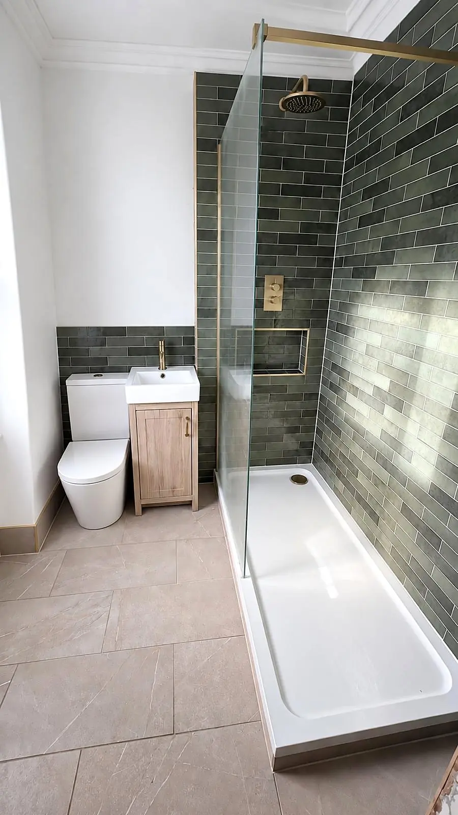 Completed shower room installation in Chesterfield, Derbyshire by Harrison's Plumbing & Bathrooms