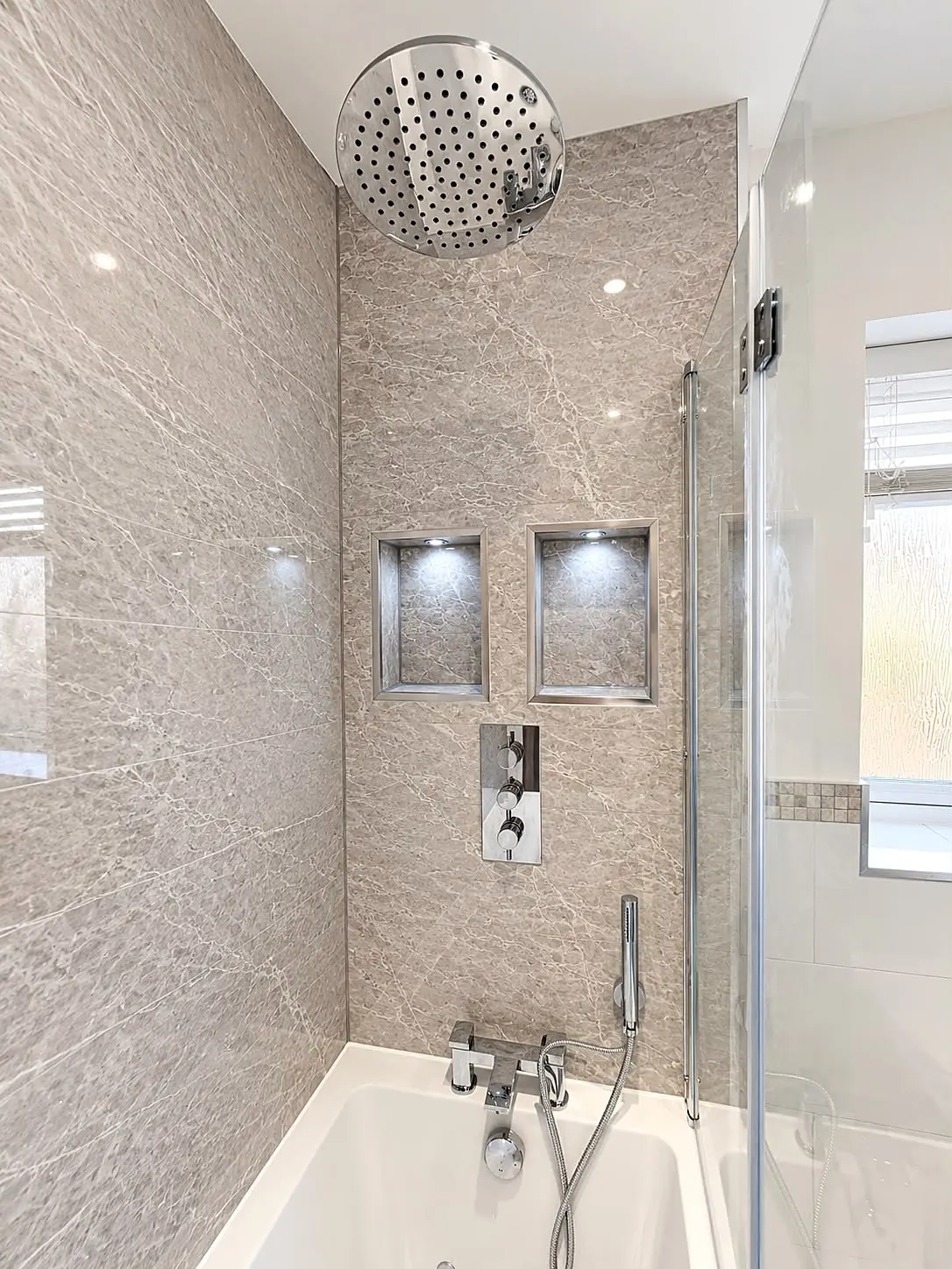 Completed bathroom installation in Chesterfield, Derbyshire by Harrison's Plumbing & Bathrooms