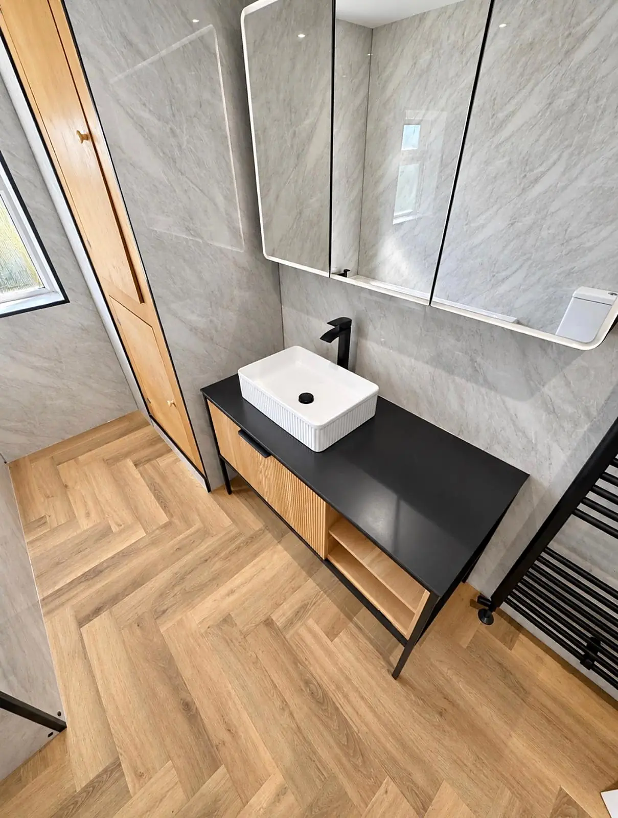 Completed bathroom installation in Chesterfield, Derbyshire by Harrison's Plumbing & Bathrooms