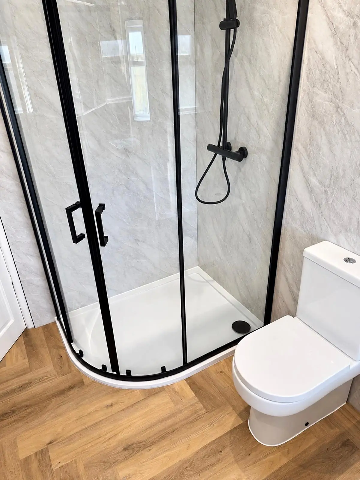 Completed bathroom installation in Chesterfield, Derbyshire by Harrison's Plumbing & Bathrooms