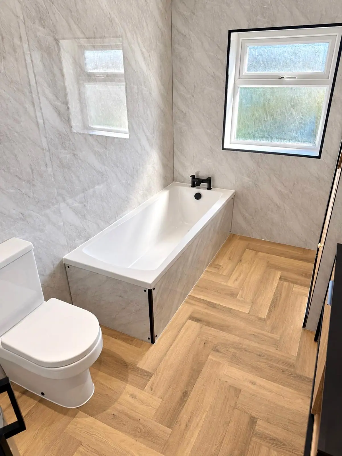 Completed bathroom installation in Chesterfield, Derbyshire by Harrison's Plumbing & Bathrooms