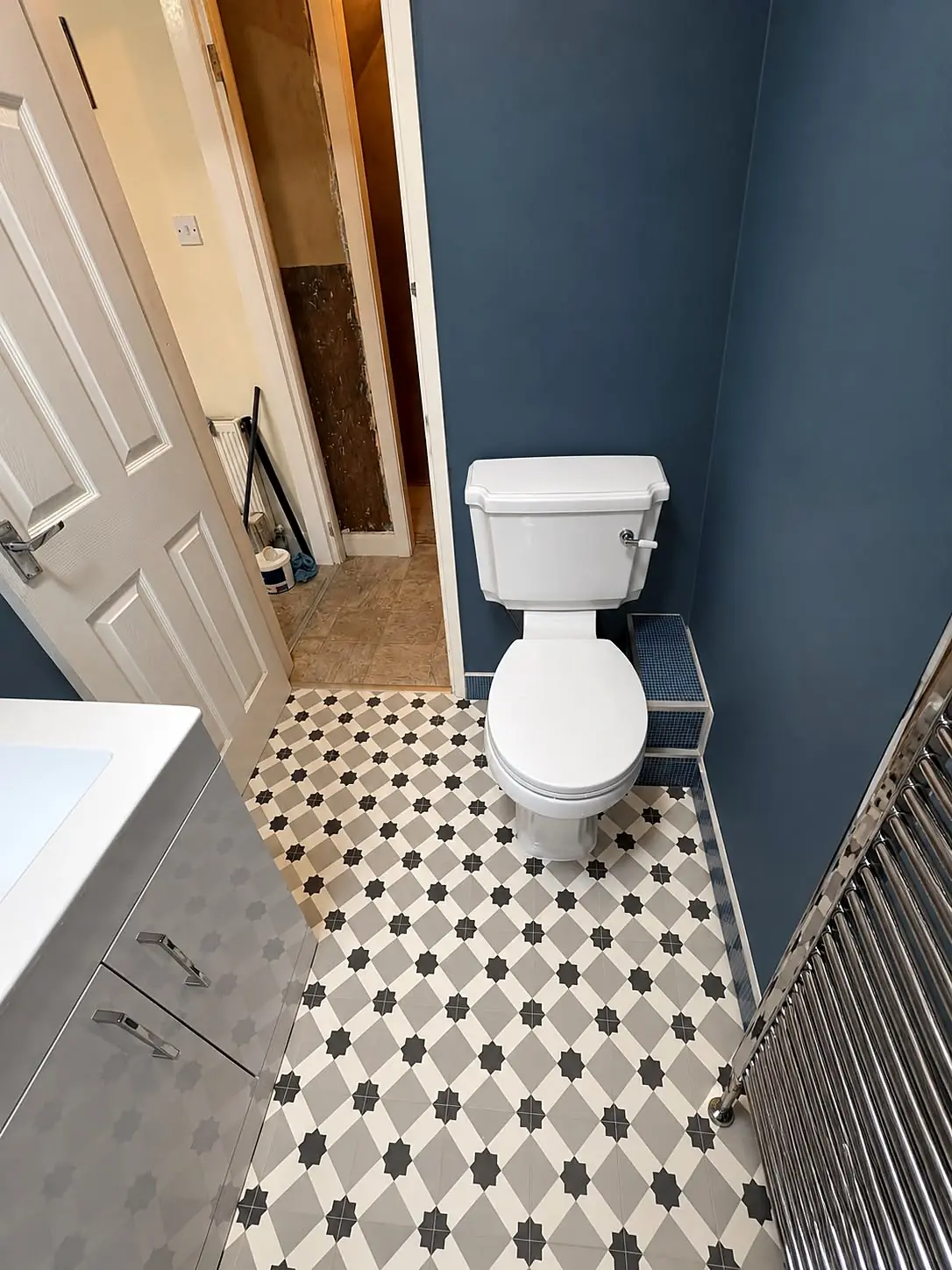Completed shower room installation in Chesterfield, Derbyshire by Harrison's Plumbing & Bathrooms