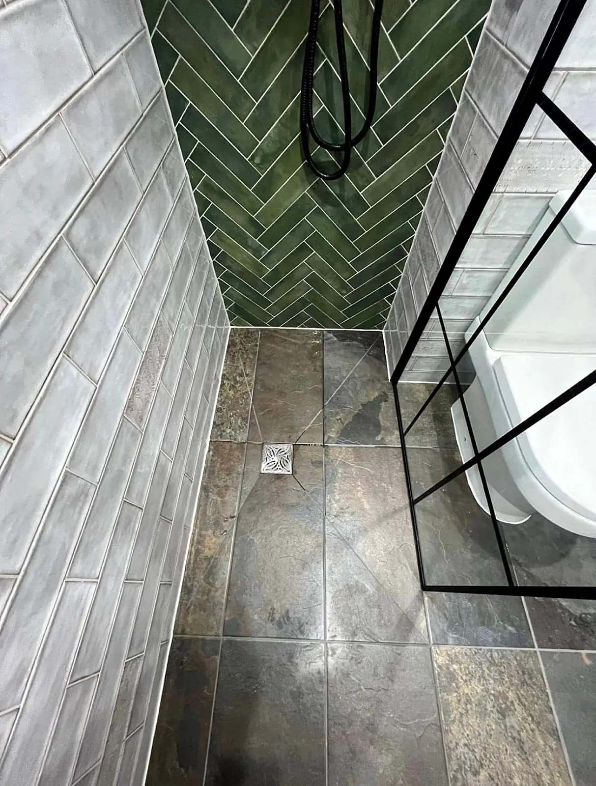Completed wet room installation in Chesterfield, Derbyshire by Harrison's Plumbing & Bathrooms