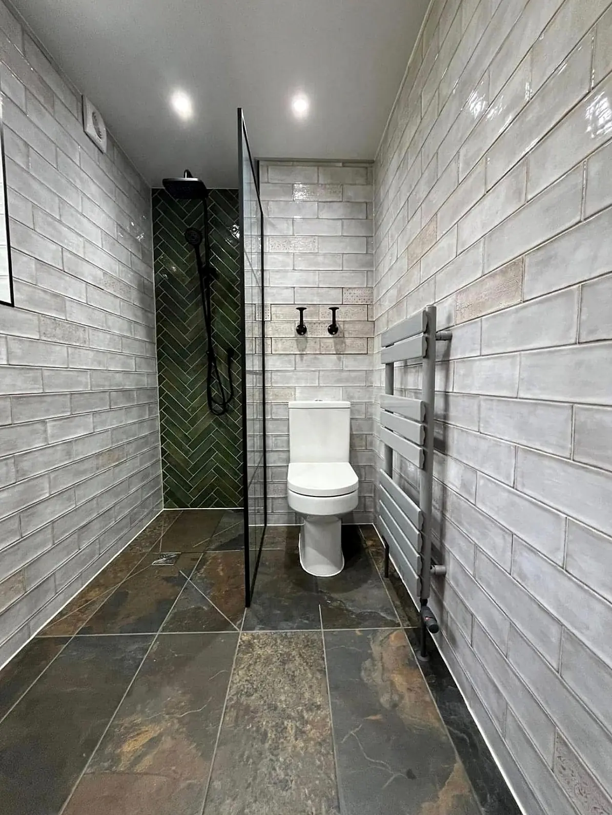 Completed wet room installation in Chesterfield, Derbyshire by Harrison's Plumbing & Bathrooms