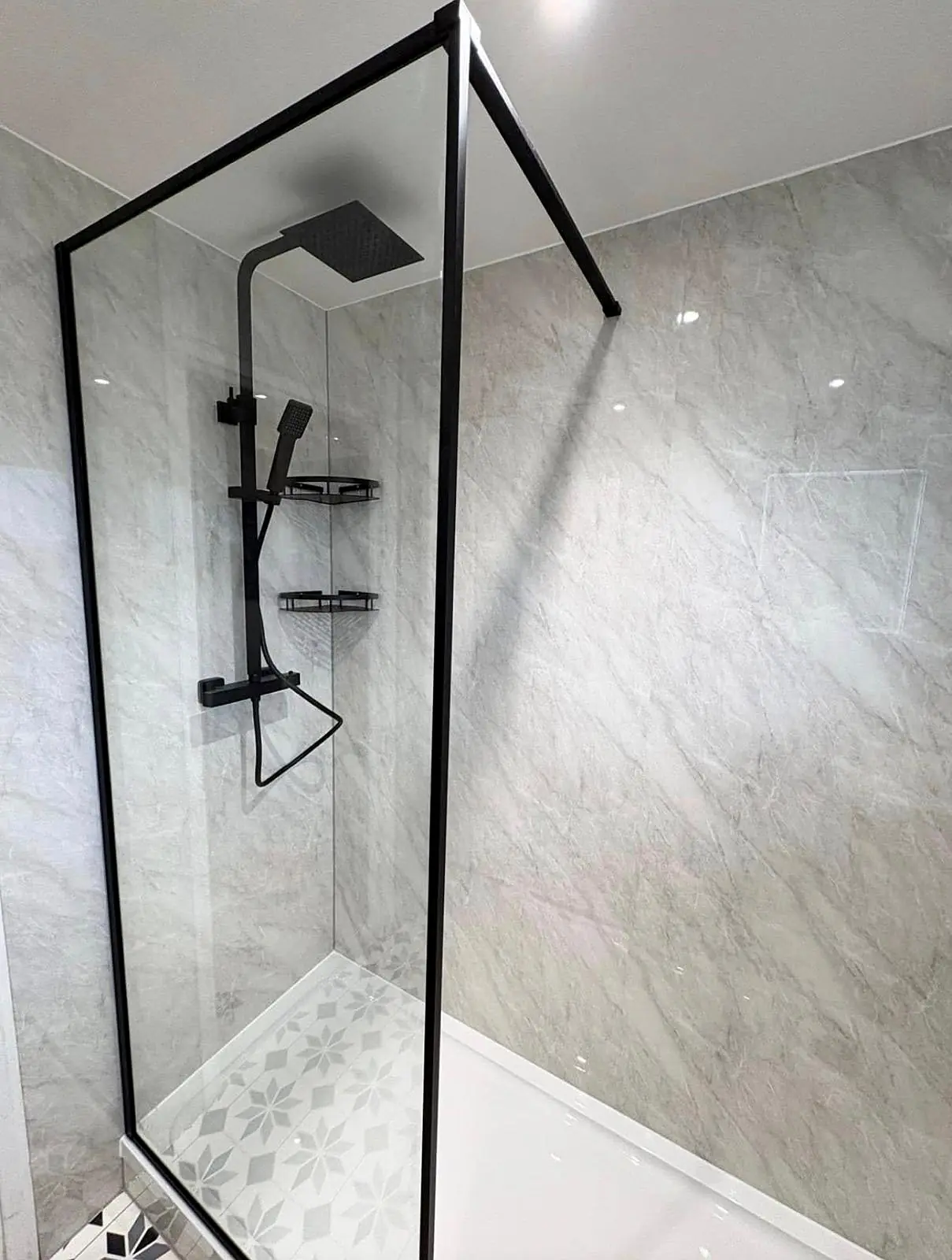 Completed shower room installation in Chesterfield, Derbyshire by Harrison's Plumbing & Bathrooms