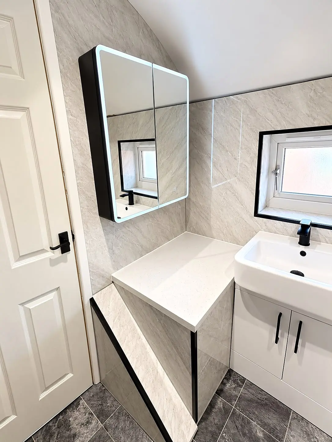 Completed bathroom installation in Chesterfield, Derbyshire by Harrison's Plumbing & Bathrooms