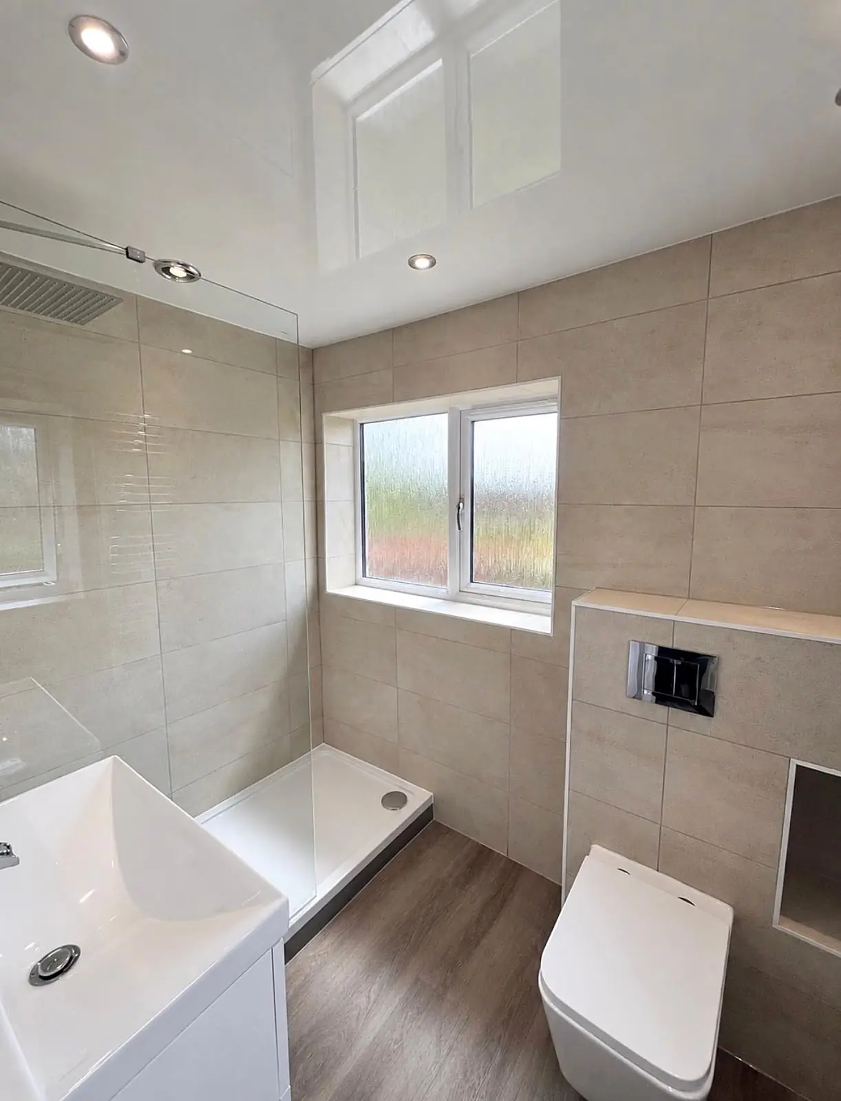 Completed shower room installation in Chesterfield, Derbyshire by Harrison's Plumbing & Bathrooms