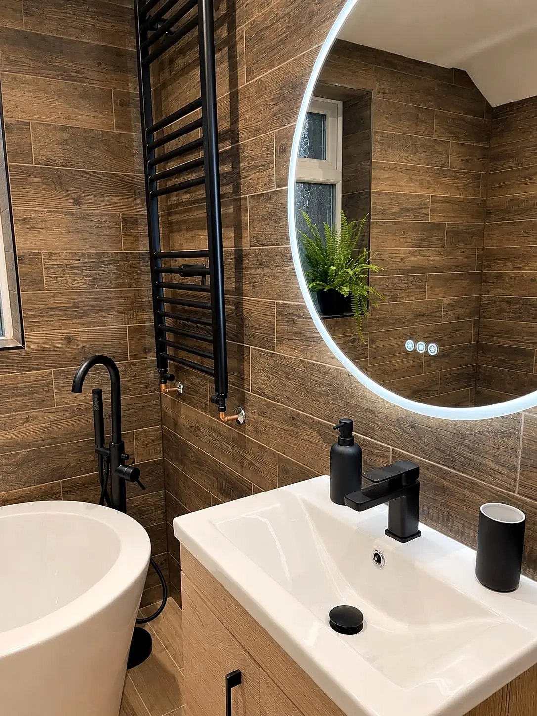 Completed bathroom installation in Chesterfield, Derbyshire by Harrison's Plumbing & Bathrooms