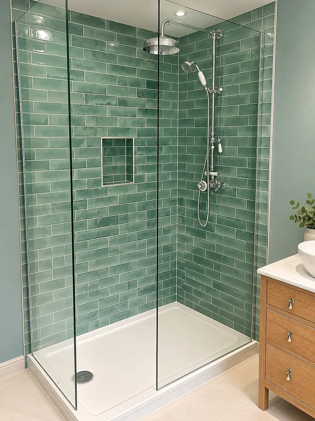Completed bathroom installation in Chesterfield, Derbyshire by Harrison's Plumbing & Bathrooms