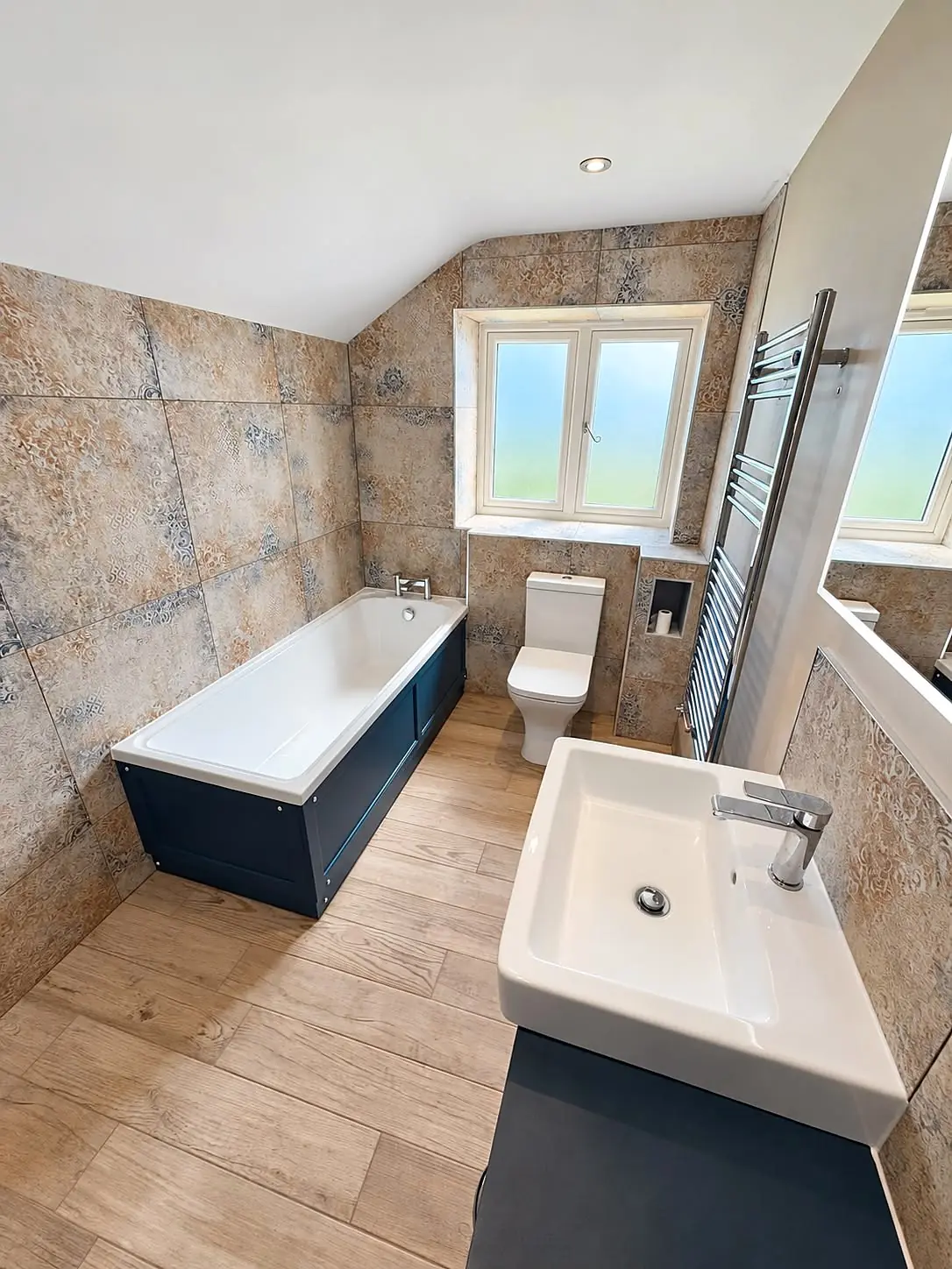 Completed bathroom installation in Chesterfield, Derbyshire by Harrison's Plumbing & Bathrooms