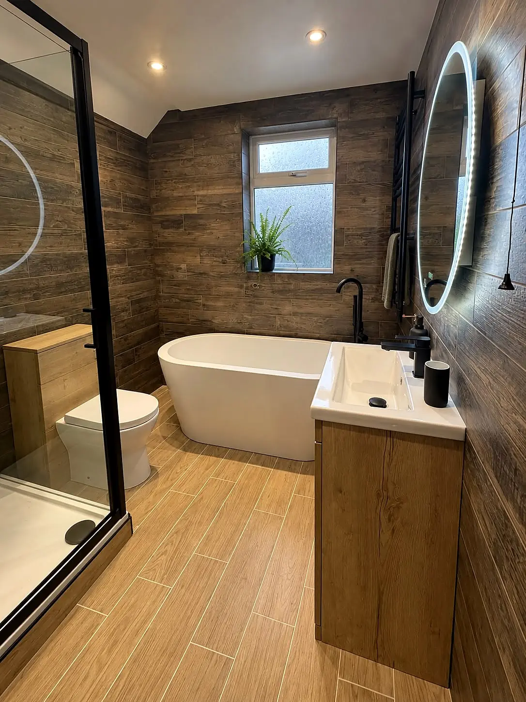 Completed bathroom installation in Chesterfield, Derbyshire by Harrison's Plumbing & Bathrooms