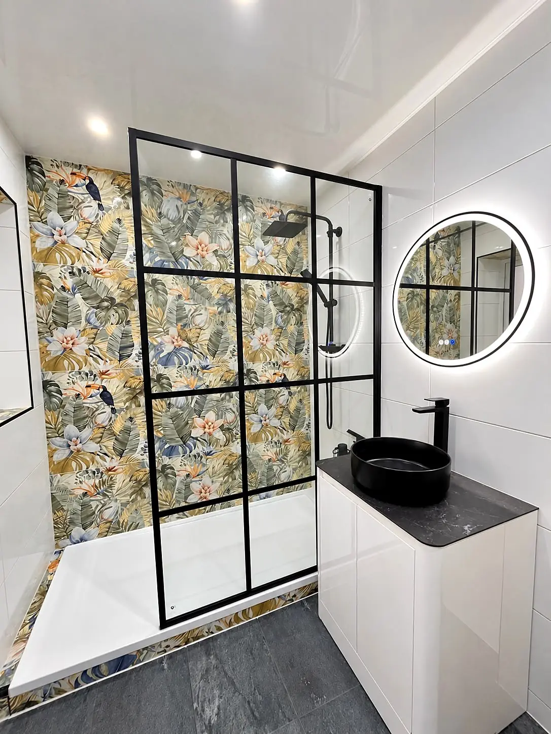 Completed shower room installation in Chesterfield, Derbyshire by Harrison's Plumbing & Bathrooms