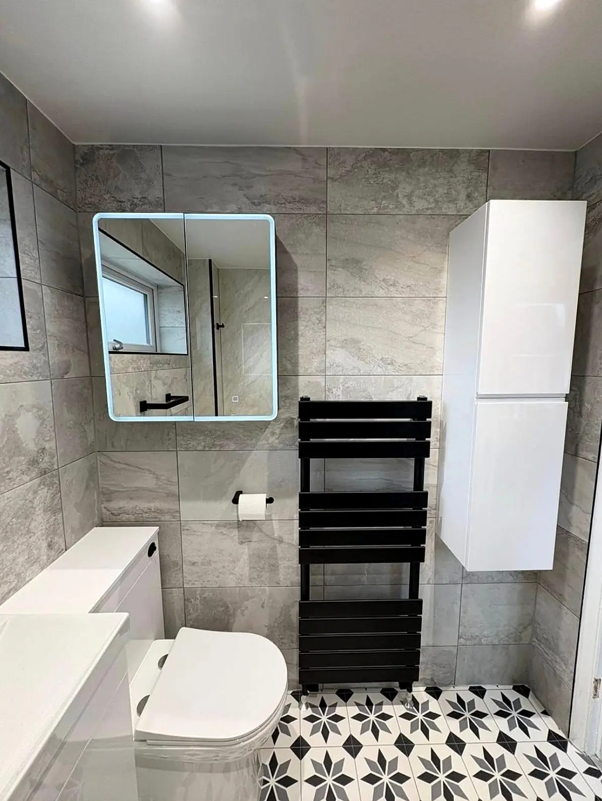 Completed shower room installation in Chesterfield, Derbyshire by Harrison's Plumbing & Bathrooms