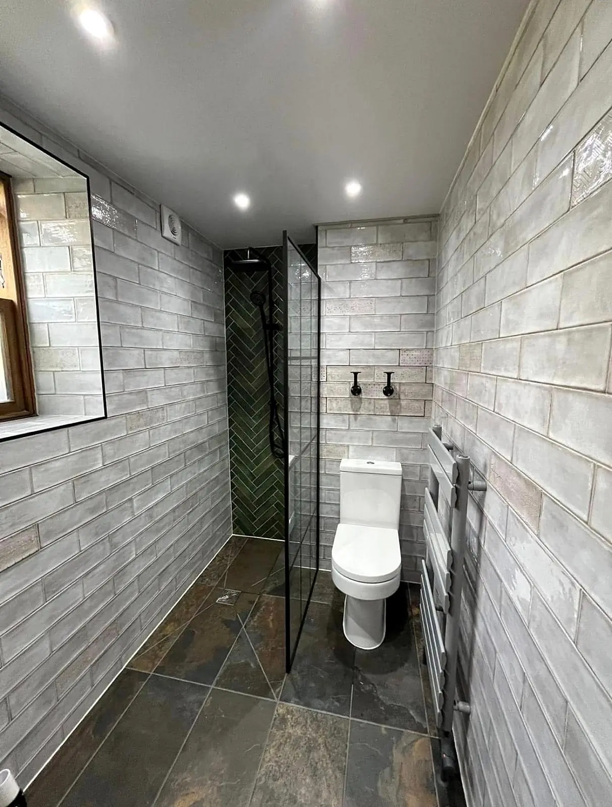 Completed wet room installation in Chesterfield, Derbyshire by Harrison's Plumbing & Bathrooms