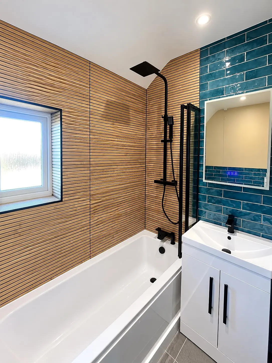 Completed bathroom installation in Chesterfield, Derbyshire by Harrison's Plumbing & Bathrooms