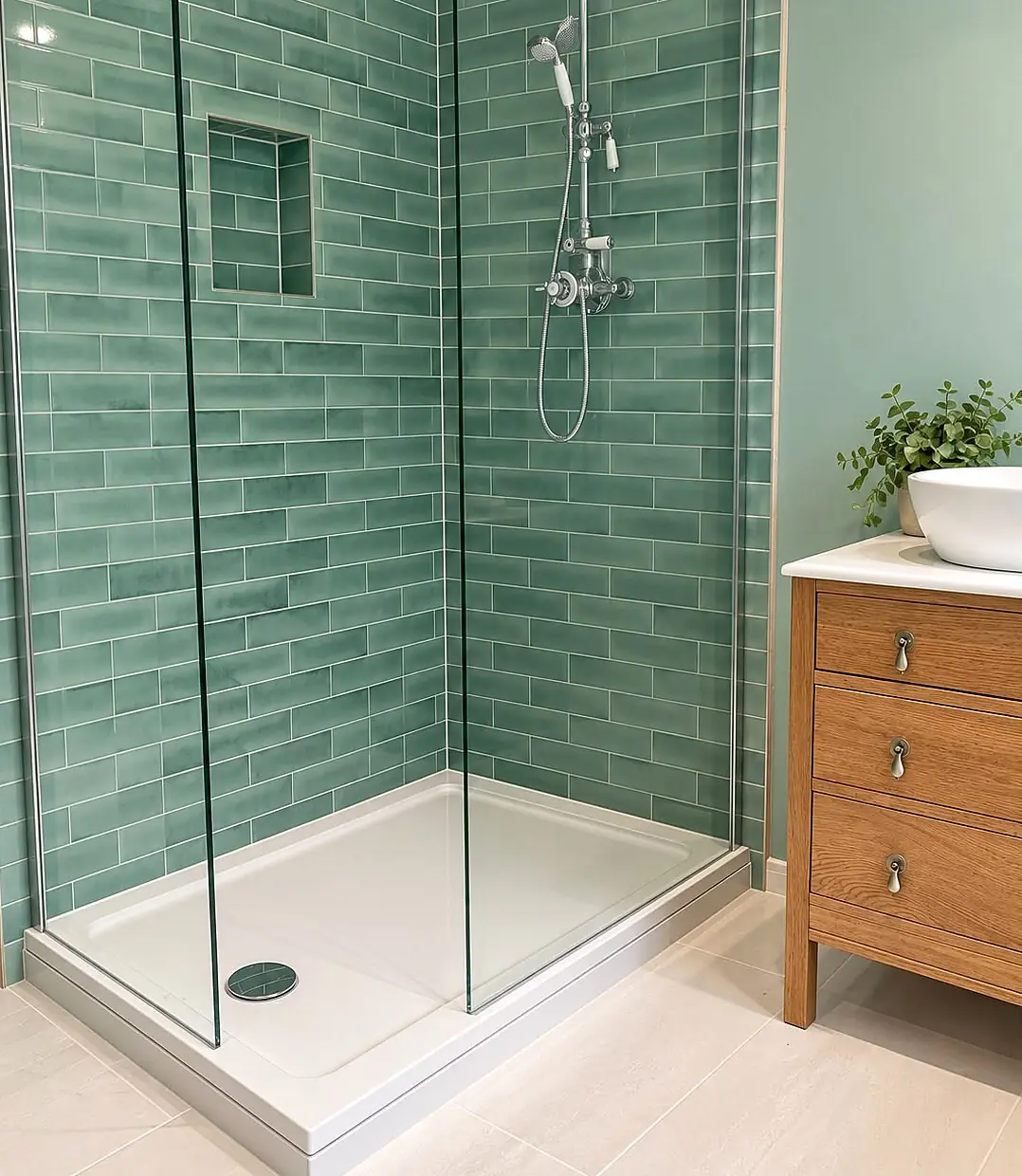 Completed bathroom installation in Chesterfield, Derbyshire by Harrison's Plumbing & Bathrooms