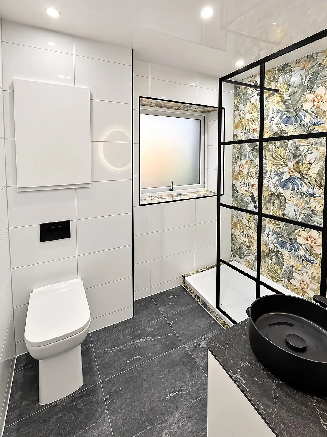 Completed shower room installation in Chesterfield, Derbyshire by Harrison's Plumbing & Bathrooms