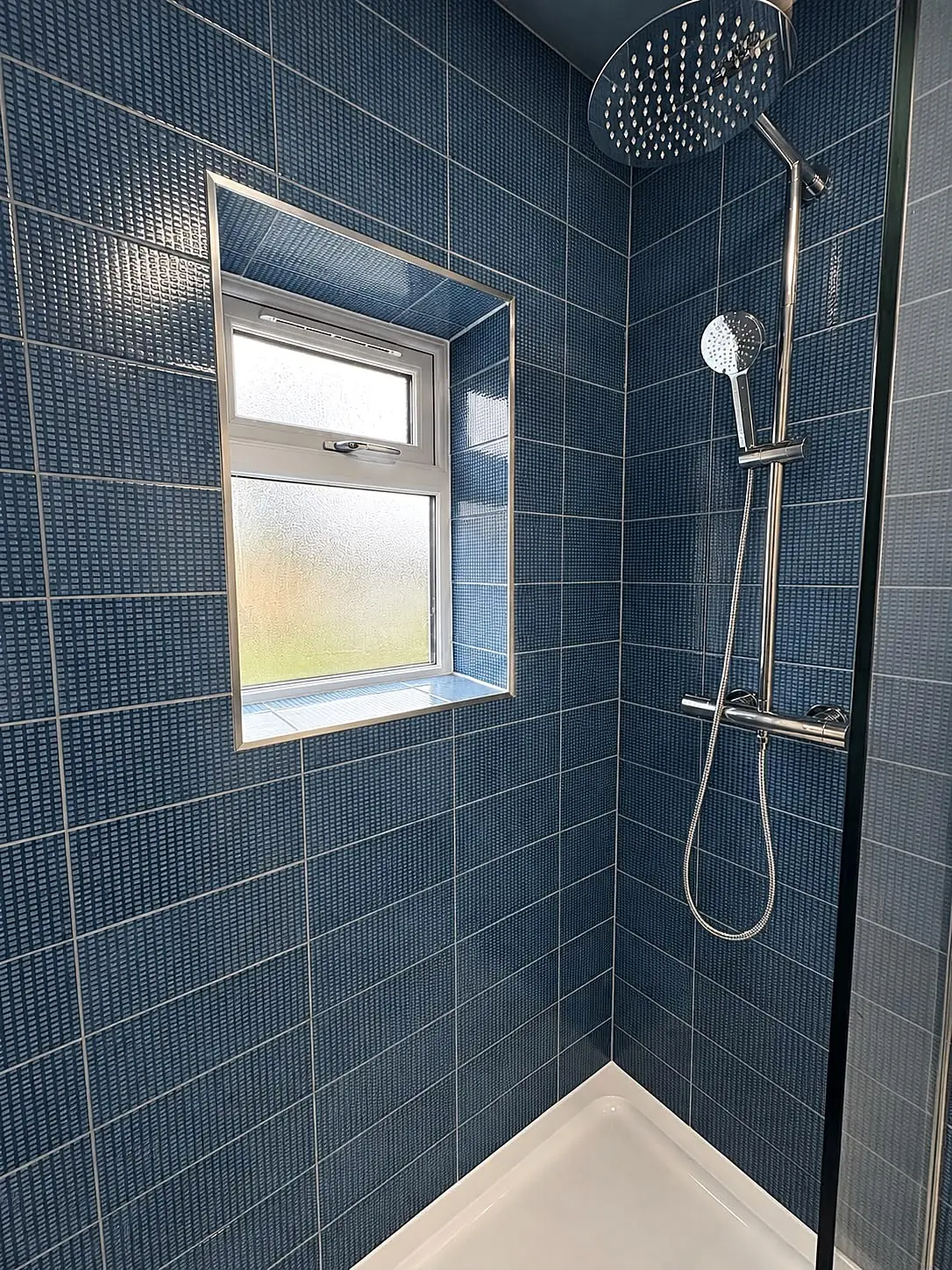 Completed shower room installation in Chesterfield, Derbyshire by Harrison's Plumbing & Bathrooms