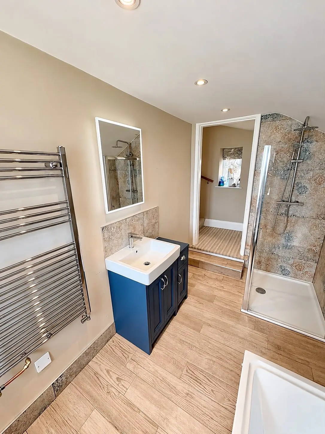 Completed bathroom installation in Chesterfield, Derbyshire by Harrison's Plumbing & Bathrooms